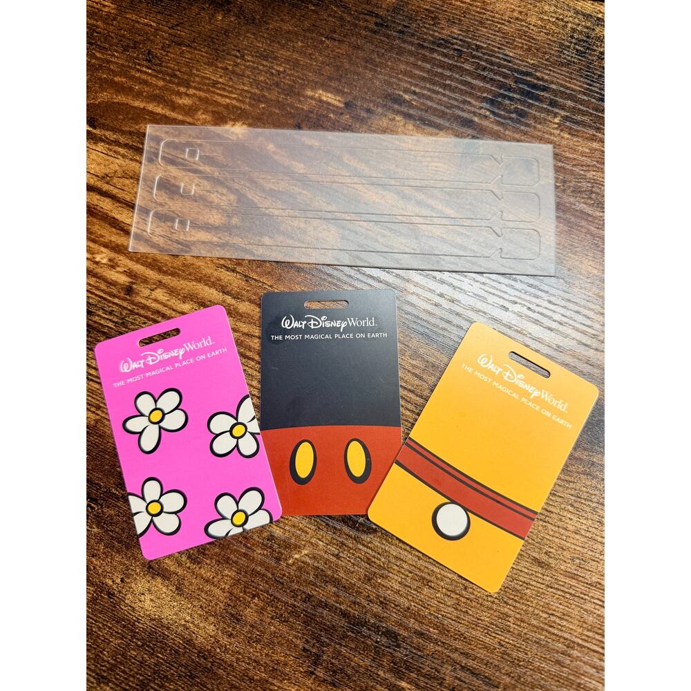 Walt Disney luggage tags lot of 3 NEW Mickey, Pluto, and Daisy with straps